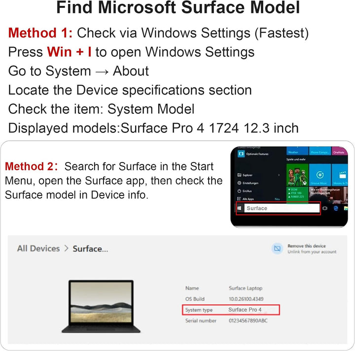 ASUNCELL 38.2Wh G3HTA027H DYNR01 Laptop Akku für Surface Pro 4 Pro 4 1724 Serie 7.5V
