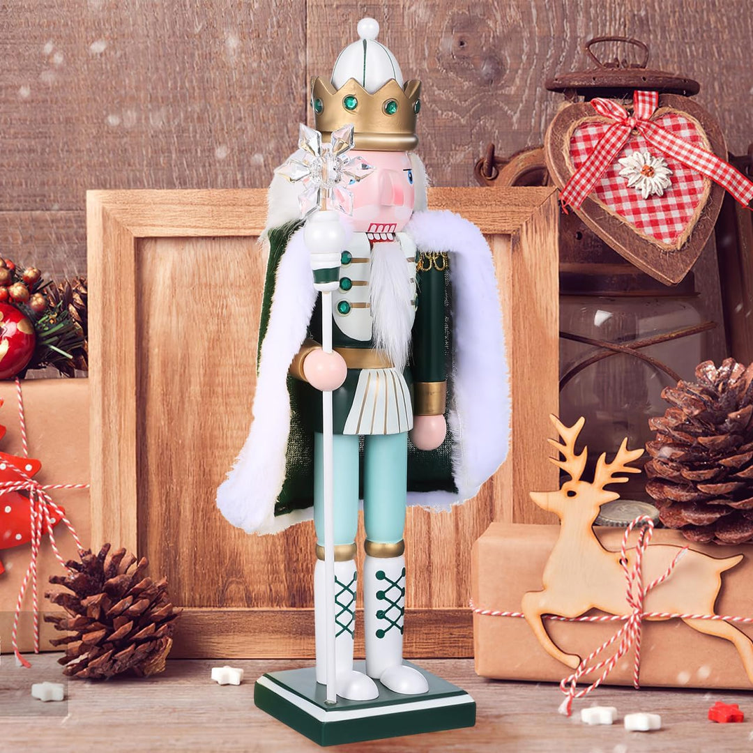Healeved Traditioneller Holz Nussknacker 30cm - Handgefertigte Weihnachtsdekoration Figur FüR Festli