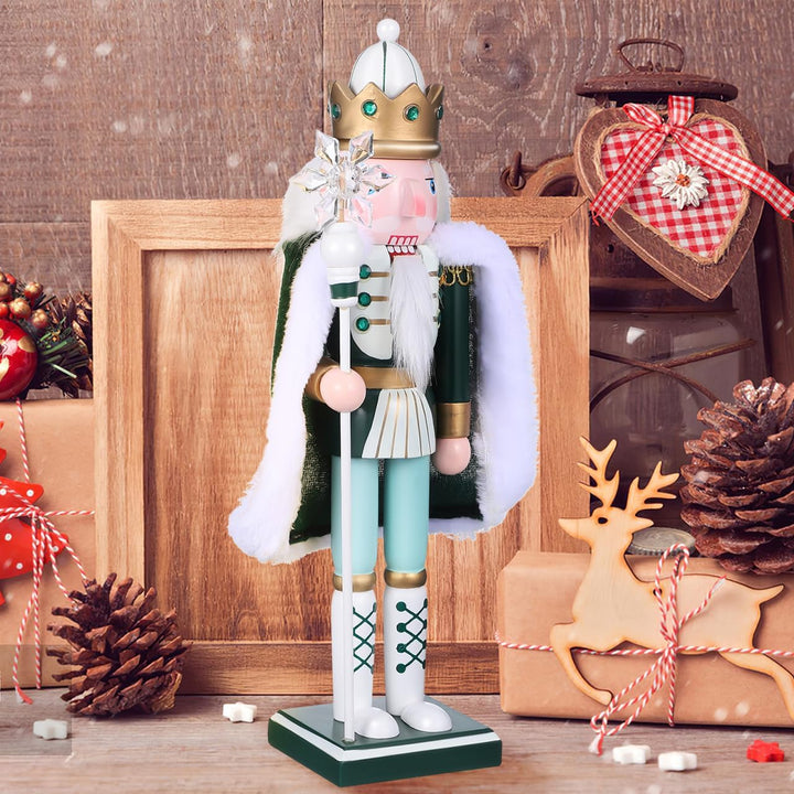 Healeved Traditioneller Holz Nussknacker 30cm - Handgefertigte Weihnachtsdekoration Figur FüR Festli