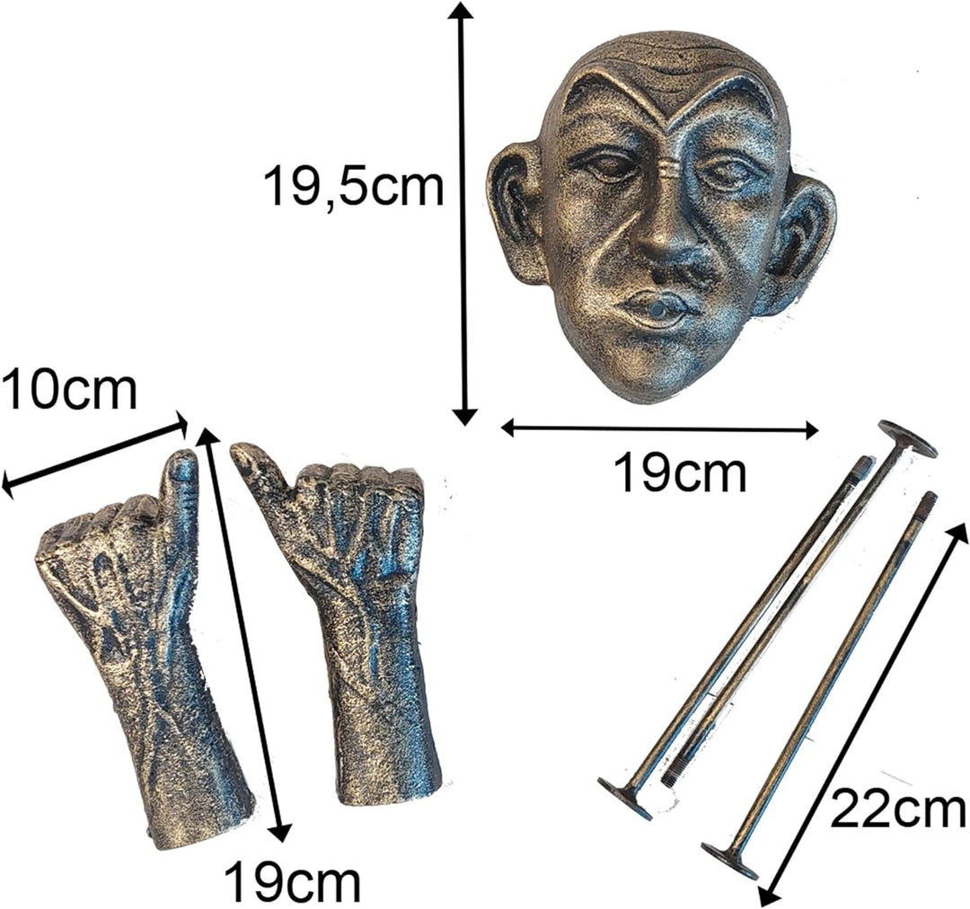 Wasserspeier Gargoyle für Miniteich mit Pumpe 230 Volt braun - Gold als Wasserspiel für die Gartende