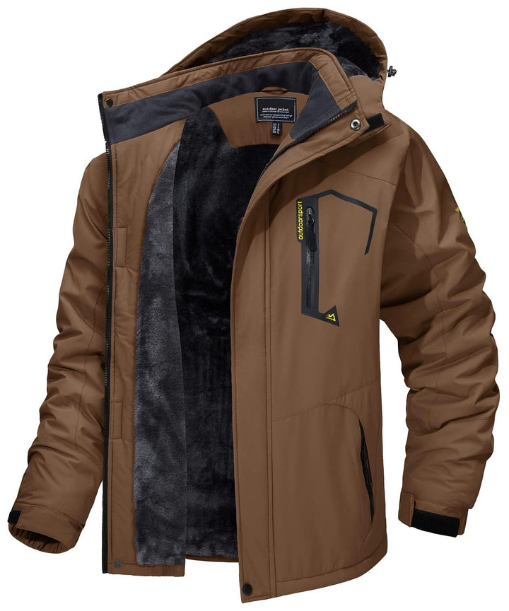 MAGCOMSEN Herren Winter Skijacke Fleece Gefüttert Winterjacke Outdoor Verdickt Softshelljacke Wasser