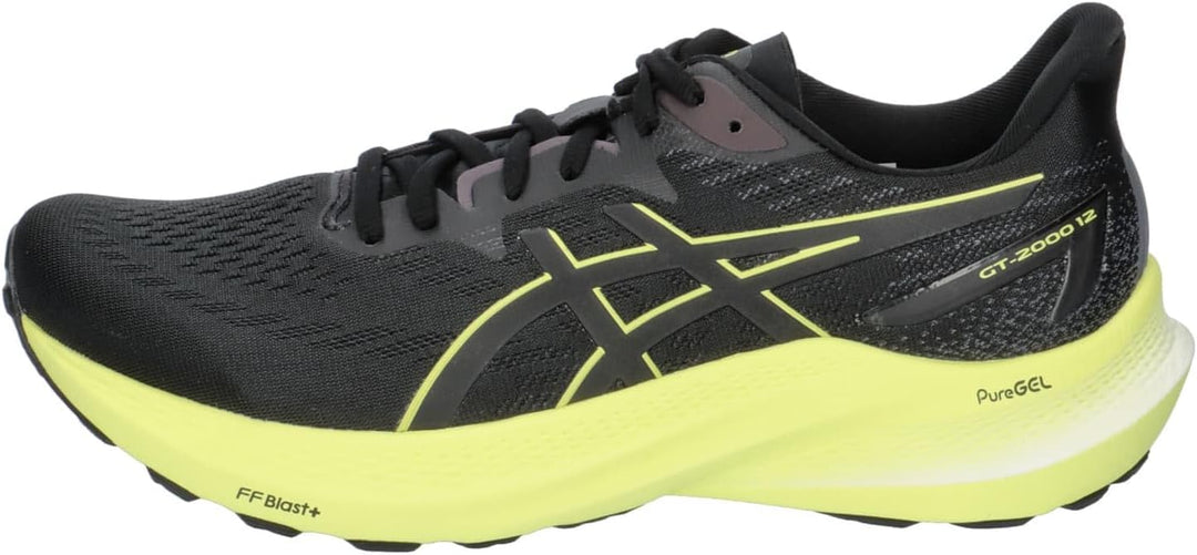 ASICS Herren Gt-2000 12 Sneaker, 40.5 EU Black Glow Yellow