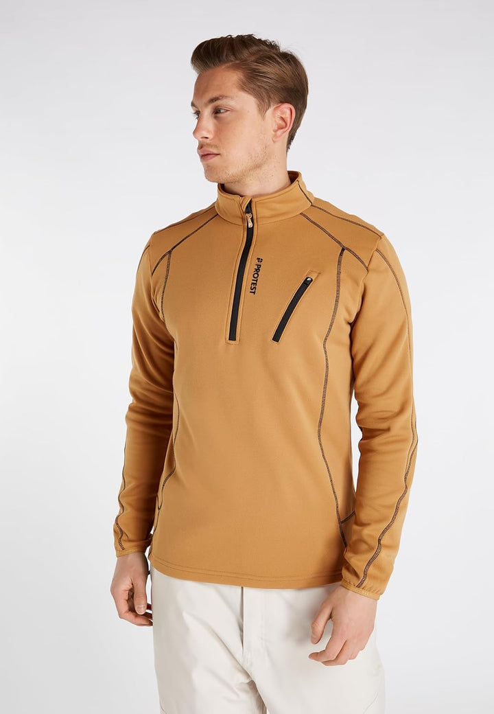 Protest Herren 1/4-reissverschluss HUMANS XS Fudgecamel, XS Fudgecamel