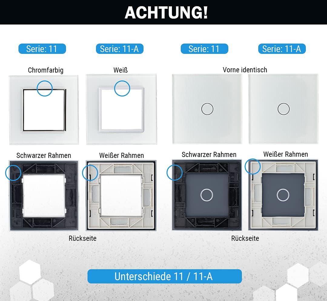 LIVOLO Digitales Touch Raumthermostat inkl. Chrom Glasrahmen mit Elektronischem Lastrelais für Fussb