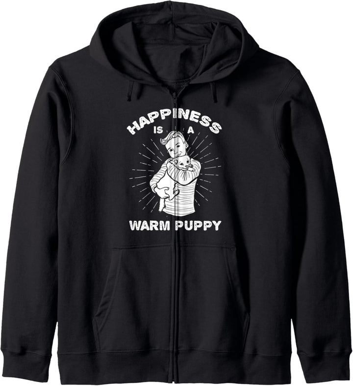 Glück ist ein warmer Welpe Hunde Geschenk T Shirt Kapuzenjacke