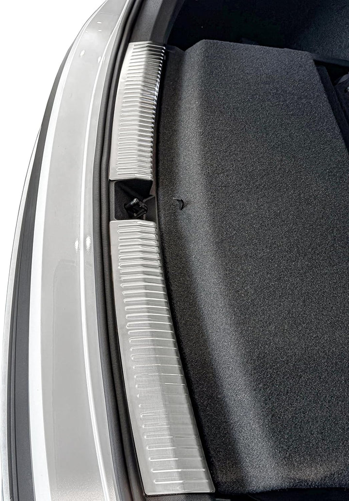 RECAMBO Ladekantenschutz Edelstahl matt gebürstet mit Textur - kompatibel für Seat Tarraco - KN2 - B