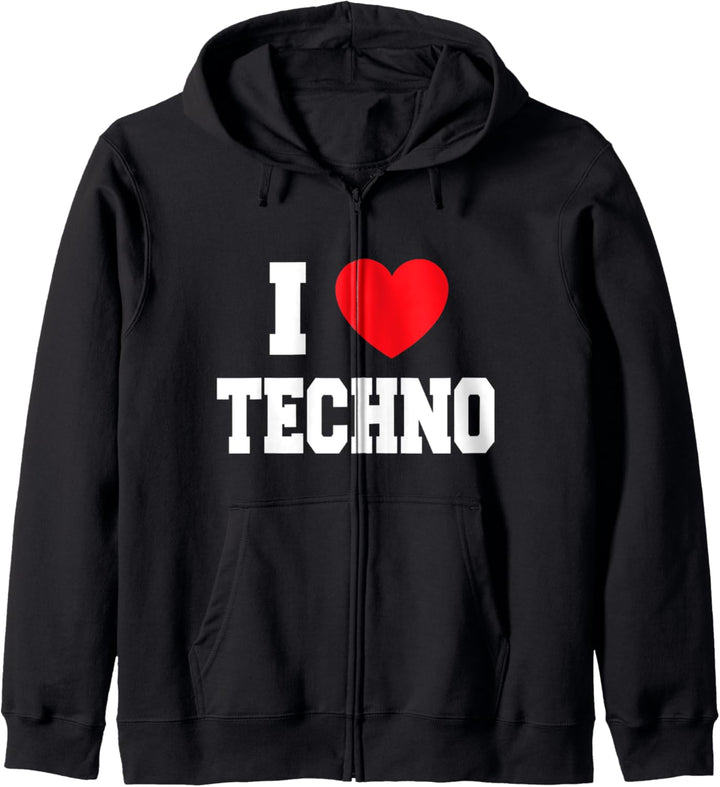 I Love Techno Kapuzenjacke