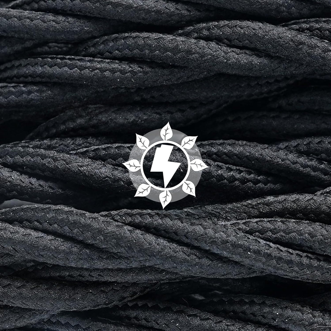 GreenSun Textilkabel 3 adrig - 10 Meter Textilkabel 3 x 0,75 mm² Stoffkabel Lampenkabel Textilummant