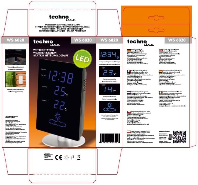 Technoline Wetterstation WS 6820 mit Vorhersage der Wetterlage, sowie Innen- und Aussentemperatur