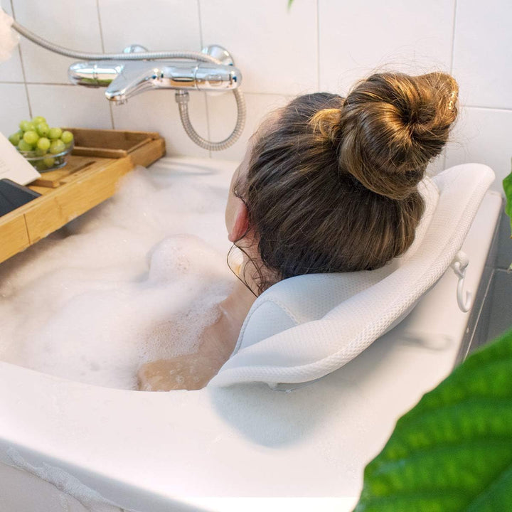 Navaris Badewannenmatte Ganzkörper mit Kissen - 125x42cm Matratze für Badewanne Badewannenkissen Bad