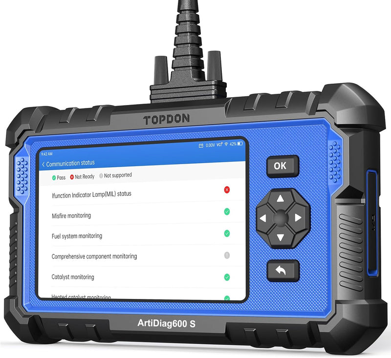 TOPDON AD600S OBD2 Diagnosegerät,8 Reset-Services für Öl,BMS,ABS,SAS,elektrische Parkbremse,Russpart