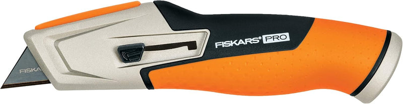 Fiskars Universalmesser mit einziehbarer Klinge, Länge 17,7 cm, Rostfreier Stahl/Kunststoff, Schwarz