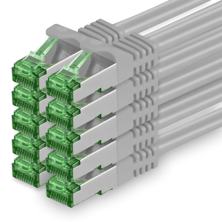 Cat7 Netzwerkkabel 1,5m - Grau - 10 Stück - Cat 7 Ethernetkabel Lankabel Lan 10Gbits Patchkabel Rj45