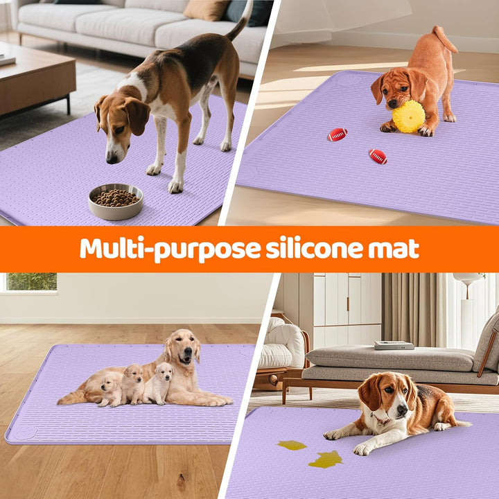 Hundetoilettenunterlagen, 101 x 71 cm grosse Wiederverwendbare Silikonmatte Hundetrainingspads, wasc