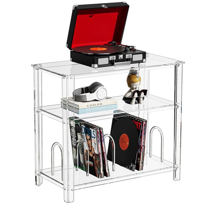 Plattenspieler Regal Acryl, Schallplatten Aufbewahrung Tisch, Schallplattenständer Schallplattenrega