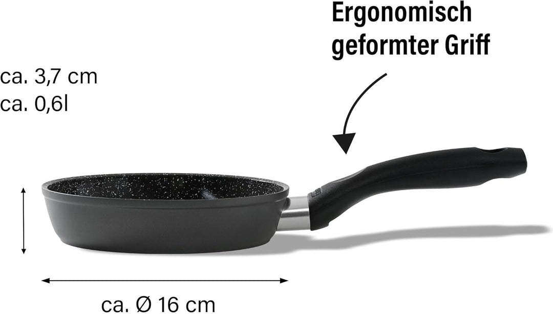 STONELINE Ceramic Bratpfanne 16 cm Keramikpfanne Induktion Antihaft Pfanne Keramikbeschichtung mit e