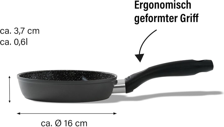 STONELINE Ceramic Bratpfanne 16 cm Keramikpfanne Induktion Antihaft Pfanne Keramikbeschichtung mit e