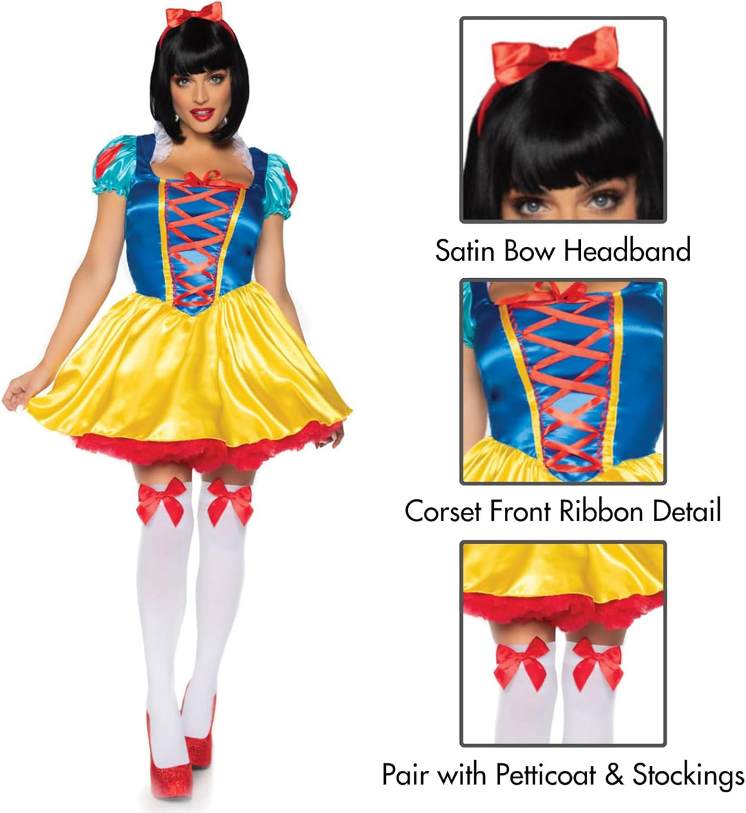 Leg Avenue 85516 - Fairytale Snow White Kostüm, Grösse S/M (EUR 36-38), S/M (EUR 36-38)