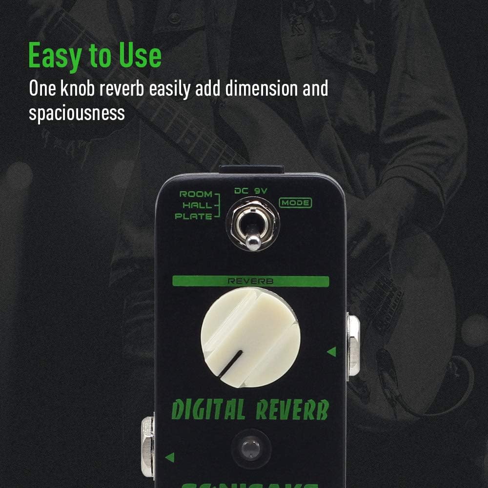 SONICAKE Digital Reverb Gitarre Effektpedal Room Hall Plate True Bypass, Reverb
