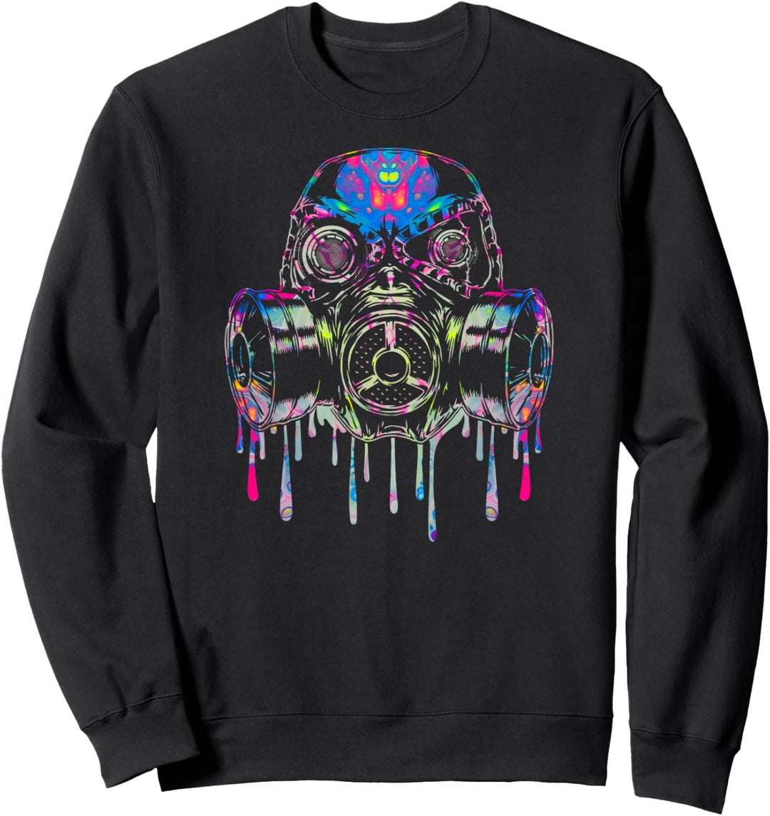 Vintage Cyber Dripped Doomsday Preppers Gasmaske Sweatshirt