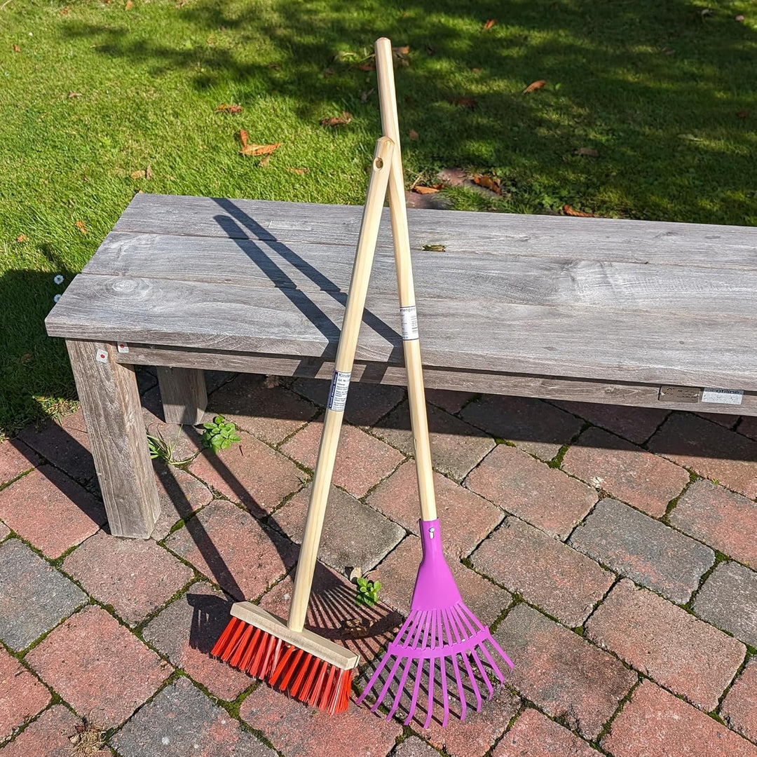 Kinder Gartengeräte Set Besen Harke Rechen Schaufel Garten Geräte Spielzeug (Set 2 Teile), SET 2 Tei