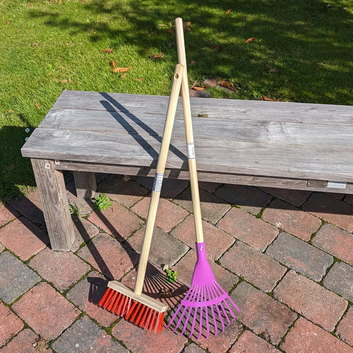 Kinder Gartengeräte Set Besen Harke Rechen Schaufel Garten Geräte Spielzeug (Set 2 Teile), SET 2 Tei
