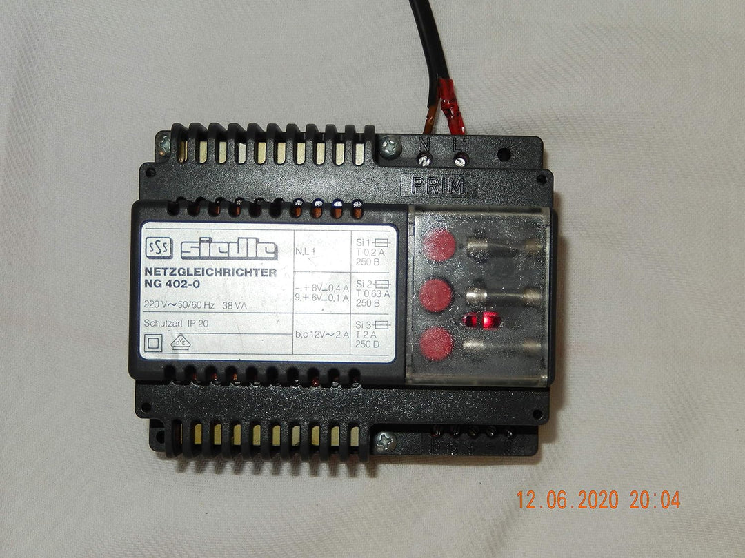 Siedle NG 402-0 Netzgleichrichter/Netzgerät/Netztrafo für Sprechanlage mit Anschlusshema, NEU ohne O