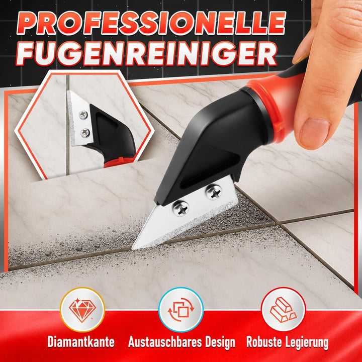DIYSELF 4-in-1 Glasschaber-Set mit Silikonentferner und Dichtungsschaber Rot, Rot