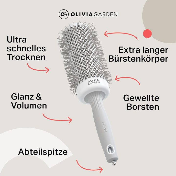 Olivia Garden - Expert Blowout Speed White and Grey Hairbrush - 55 weiss&grau 55, weiss&grau 55