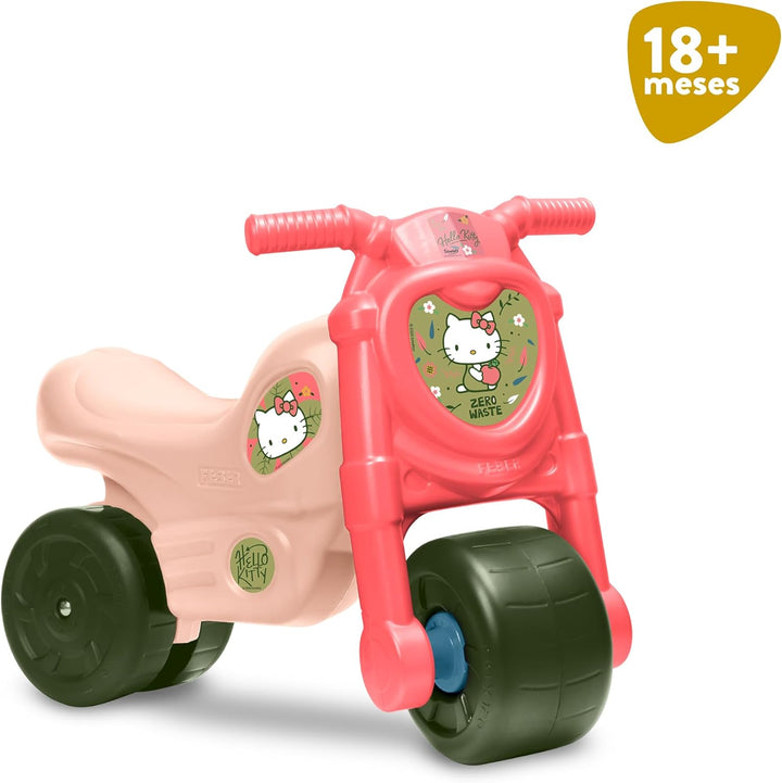 Feber - Hello Kitty Motofeber, Rutscher in Form eines Motorrads mit lustigen Hello Kitty-Aufklebern,