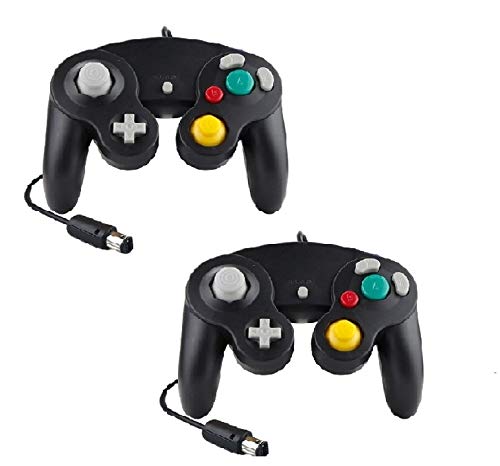Controller Für Game Cube Weiss und Switch kabelgebunden Gamepad Joypad (Schwarz), Schwarz