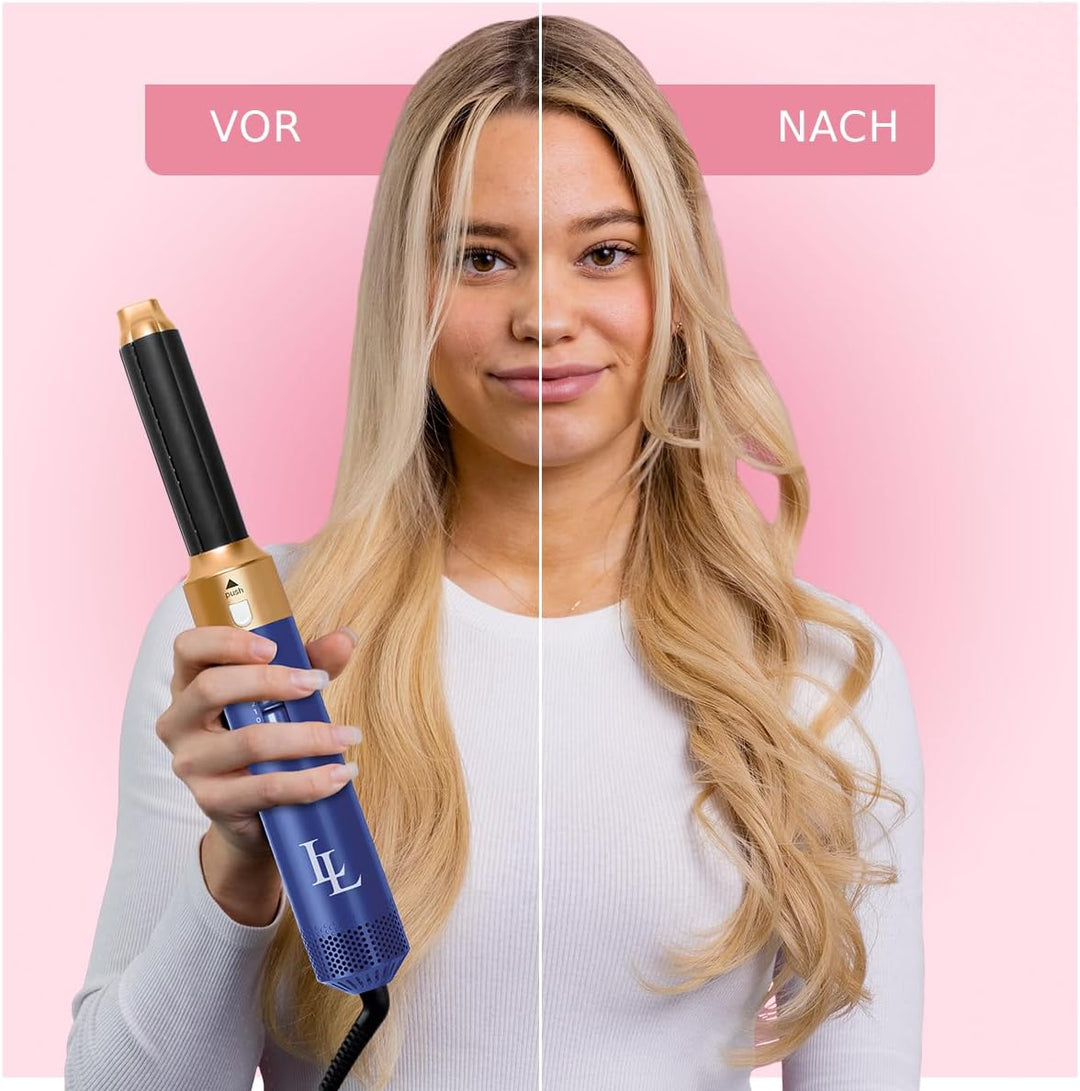 Largolash 5 in 1 Warmluftbürste Set, Schnelltrocknend Föhnbürste, Warmluft Lockenbürste, 3 Temperatu