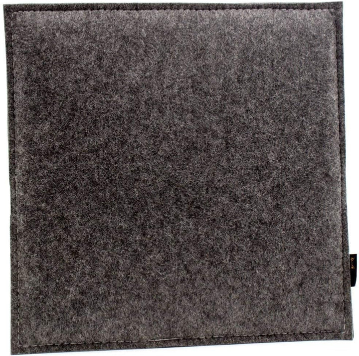 Luxflair Eckiges Filz Wende-Sitzkissen 4er Set in dunkelgrau/schwarz. Waschbare Sitzauflage mit Füll