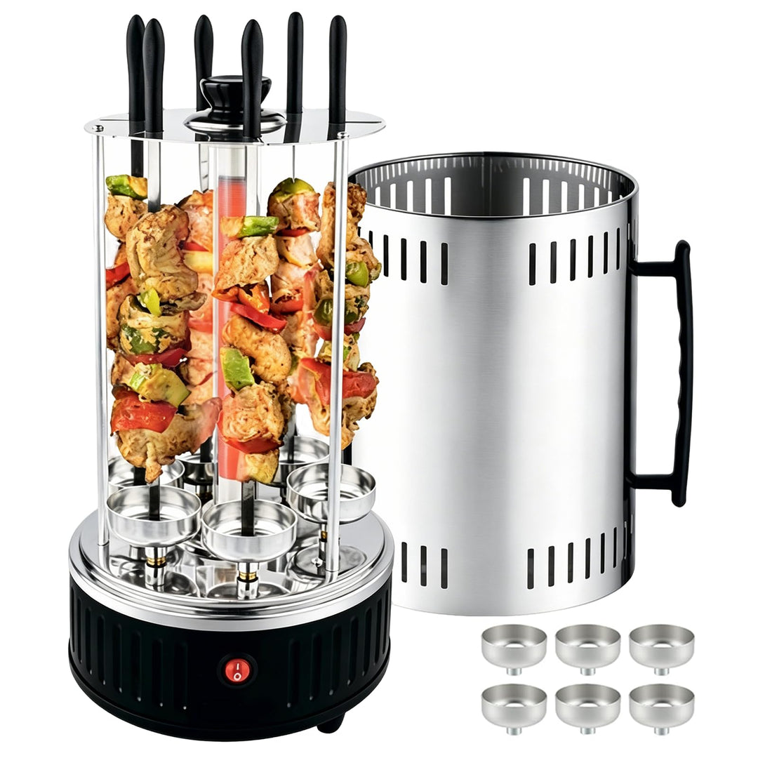 Vertikaler Elektrischer Grill, Elektrischer BBQ Tischgrill Vertikalgrill aus Edelstahl, Elektrogrill