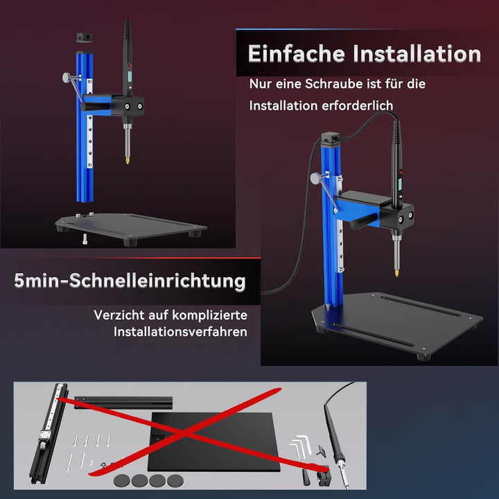 Einschmelzhilfe für Gewindeeinsätze, Aluminiumlegierung Heat Set Insert Tool, Vertikales Einschmelzw
