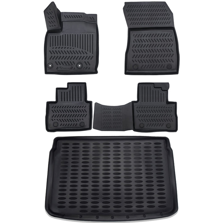 ELMASLINE 3D Gummimatten & Kofferraumwanne Set für Nissan Qashqai (J12) 2021-2025 (oberer Ladeboden)
