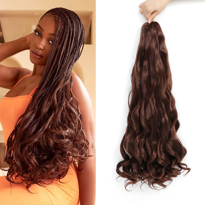 WoWCFyyds 8 Packs French Curl Braiding Hair 24 Inch Loose Wave Spiral curly braiding hair extensions