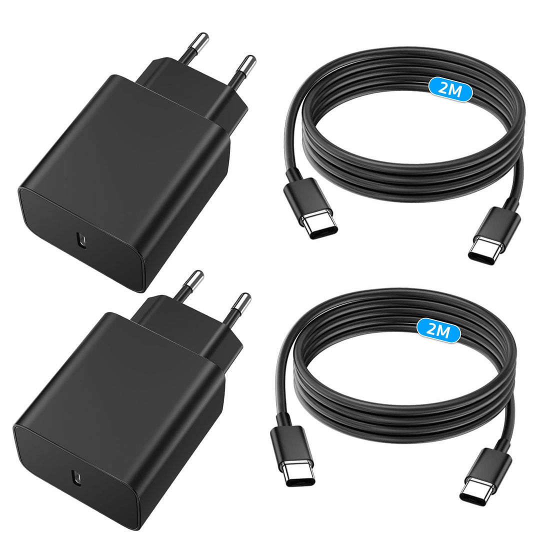 45W USB C Ladegerät, USB C Ladekabel, 2er Pack Schnellladegerät mit 2M ladekabel, Super Fast Charger