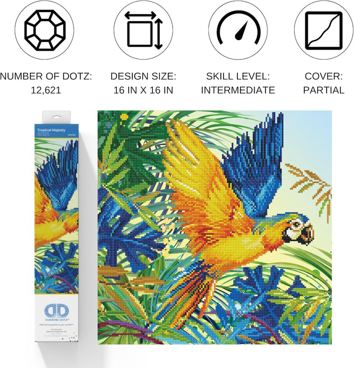Diamond Dotz DD9-050 Tropical Majesty, ca. 41 x 41 cm gross, Diamond Painting, Malen mit Diamanten,