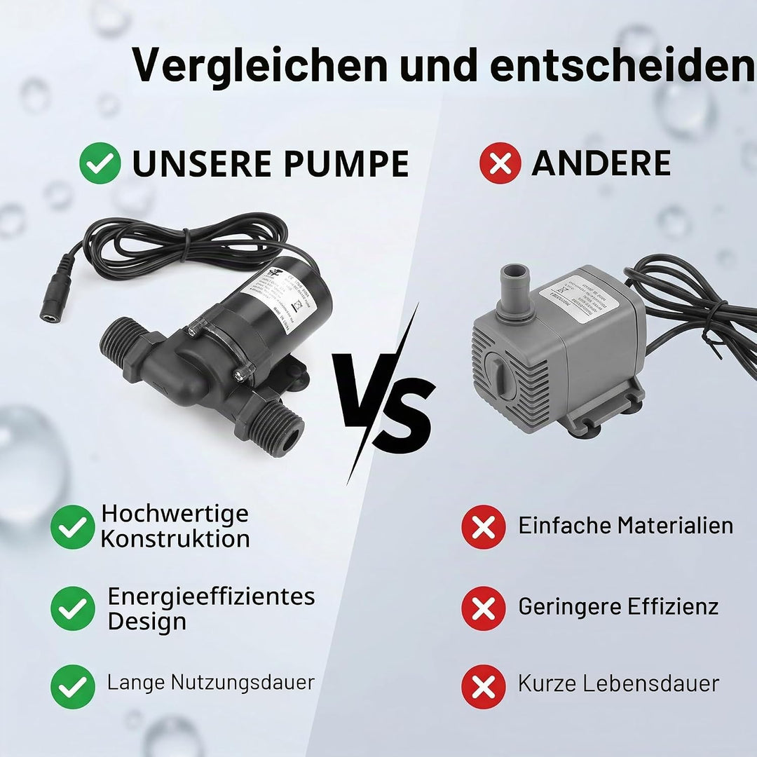 12V Tauchpumpe Solarmodul Wasserzirkulation Bürstenlos DC Pumpe für Warmwasser 0-80℃