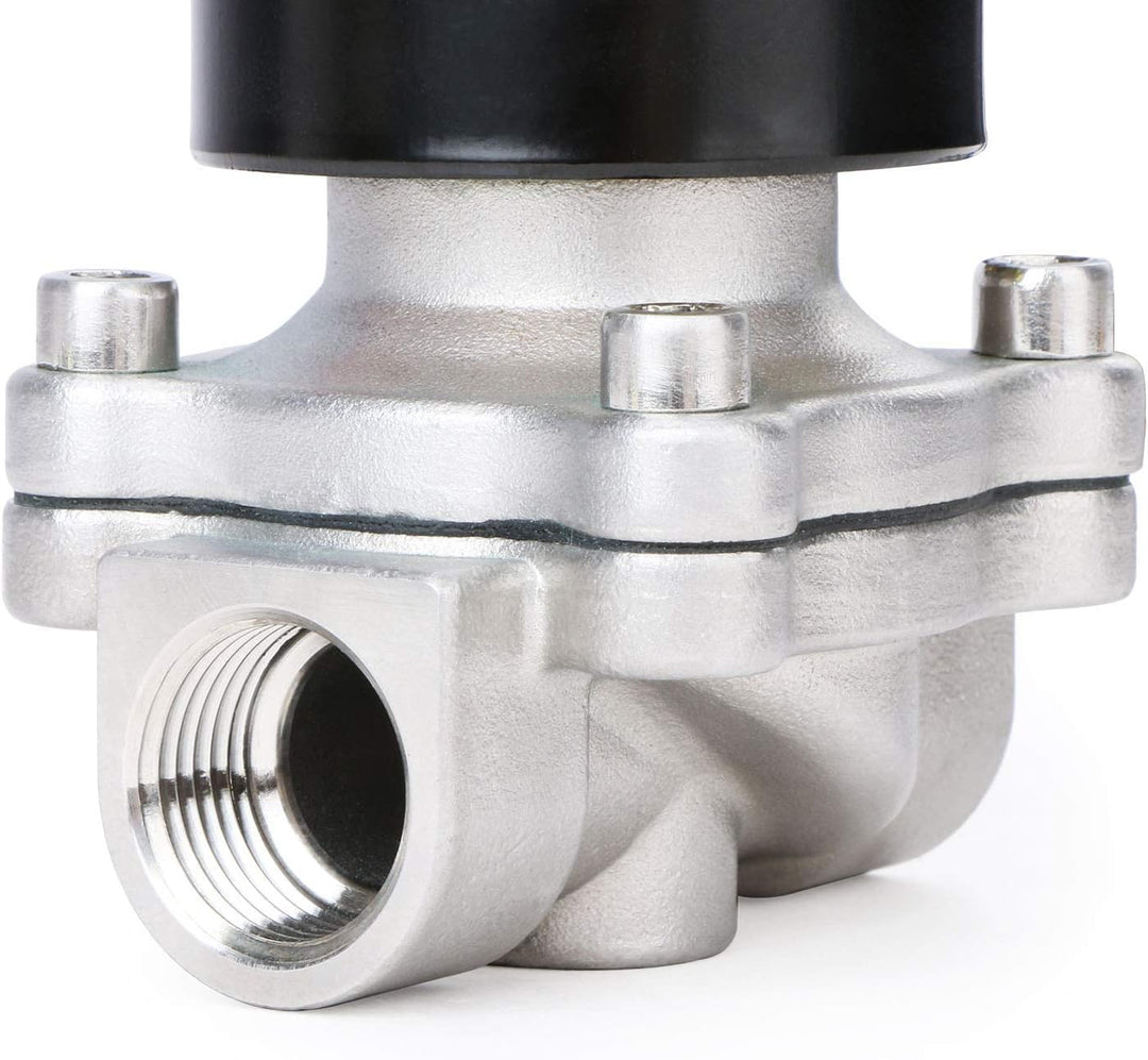 U.S. Solid 3/4" G 220V AC Edelstahl Magnetventil Direktgesteuert für Wasser Luft Gas Öl NC Stainless