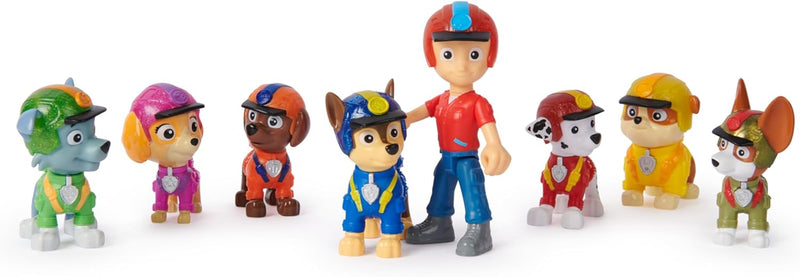 PAW PATROL Jungle Pups – Spielfiguren-Geschenkset mit 7 Hundefiguren und 1 Ryderfigur zum Sammeln, S