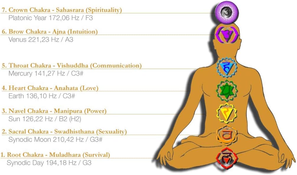Sonic Energy Energy Chimes Chakra Set – 7 planetarisch gestimmte Klangstäbe für jedes Chakra – für M