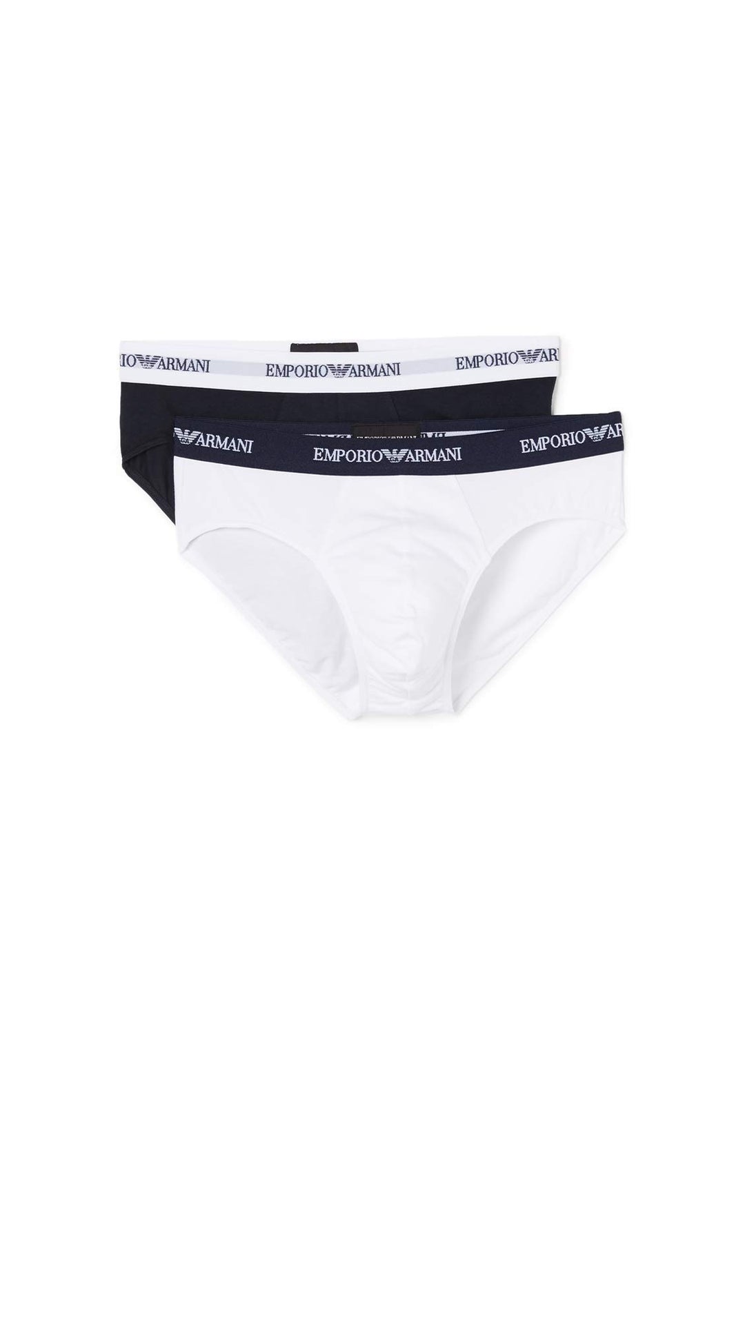 Emporio Armani Underwear Essential Core Logoband 2-Pack Brief S White/Marine, S White/Marine