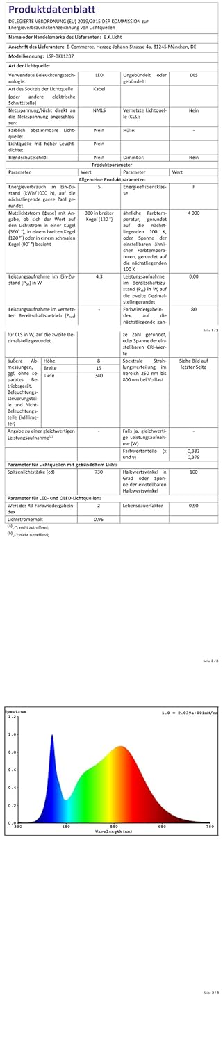 B.K.Licht - Deckenlampe mit neutralweisser Lichtfarbe, je 4,3 Watt, je 450 Lumen, LED Deckenleuchte,