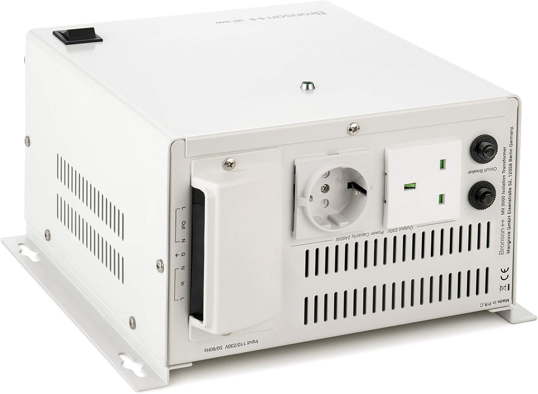 Bronson++ MII 3000 Trenntransformator Trenntrafo 3000 Watt - In: 110V/230V - Out: 230V, 3000 Watt