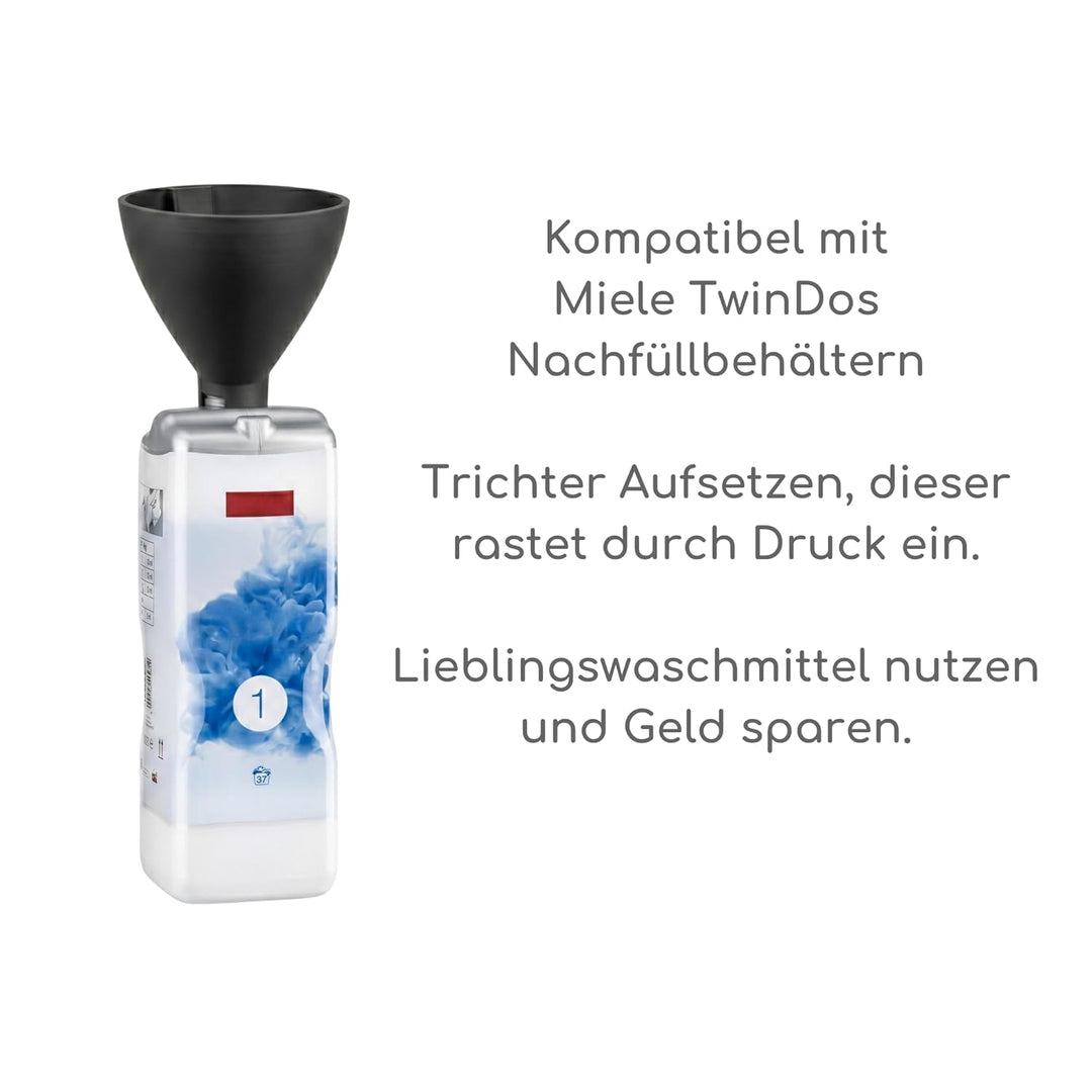 Trichter kompatibel mit Miele Twindos Nachfüllbehälter - Nachfüllhilfe für Waschmittel - Kleckerfrei