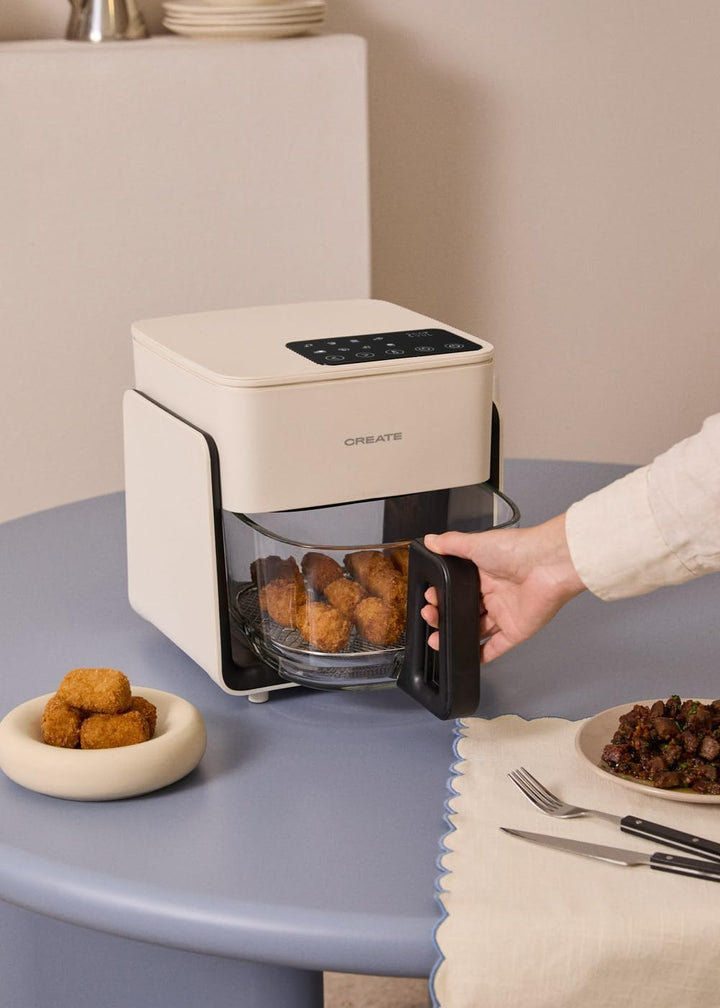 CREATE/AIR FRYER MIST/Ölfreie Heissluftfritteuse 4.2 L ohne Wasserdampfgarer Cremeweiss/Fassungsverm
