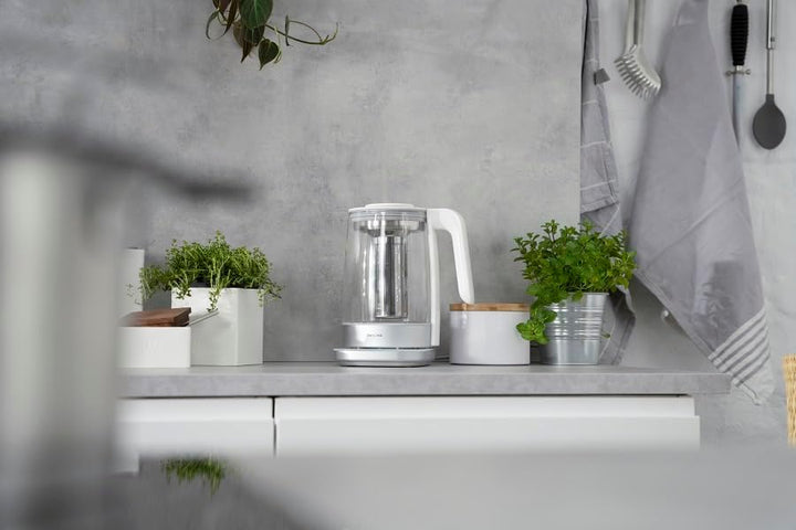 ZWILLING ENFINIGY Wasserkocher aus Glas mit Teesieb & Temperatureinstellung & Teetimer, 185o Watt, 1