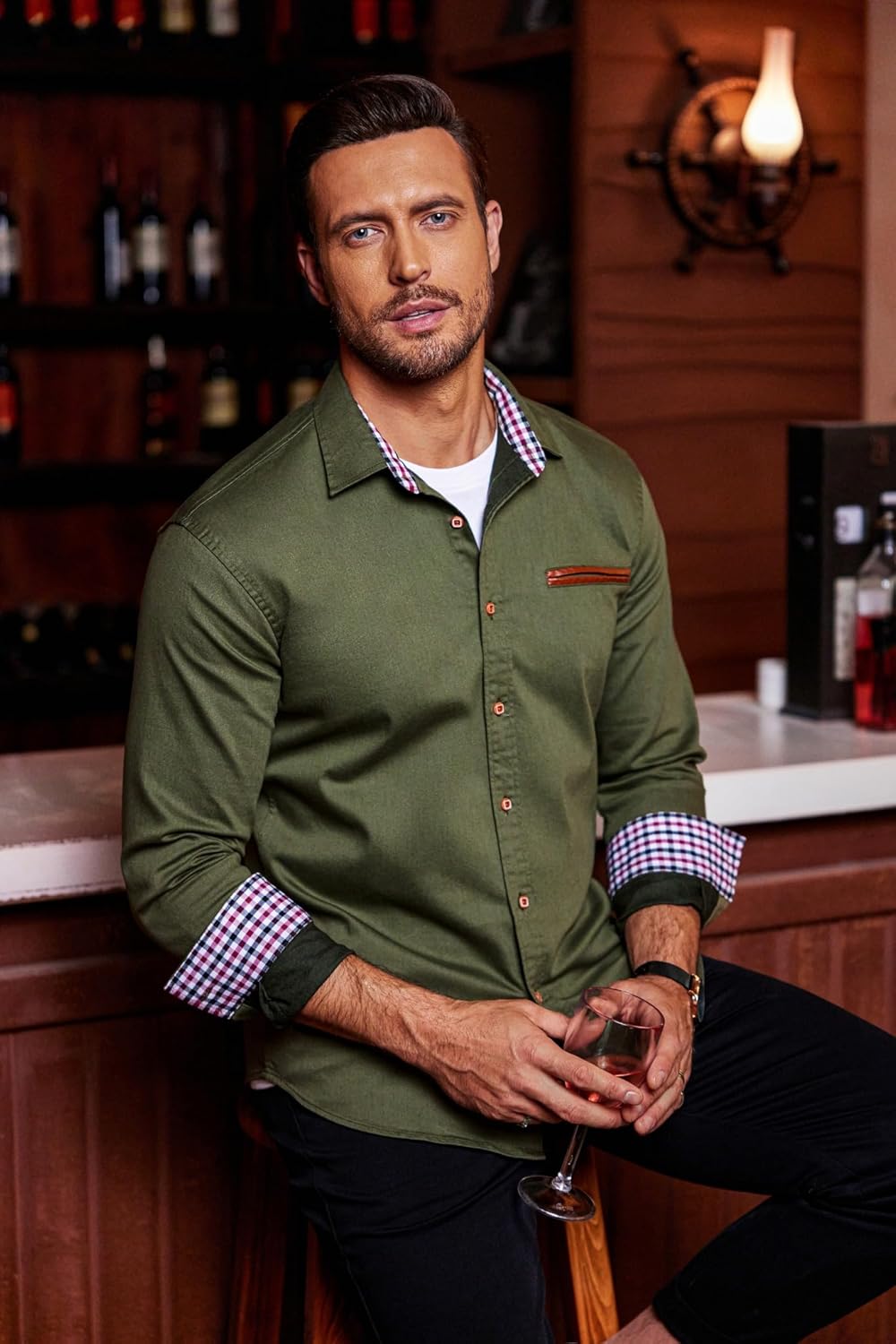 COOFANDY Herren Hemd Langarm Jeanshemd Denim Shirt Kent-Kragen Langarmhemd Cowboy-Style Freizeit Hem
